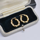 9ct Yellow Gold Twisted Hoop Earrings