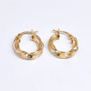 9ct Yellow Gold Twisted Hoop Earrings