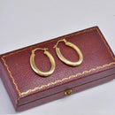 9ct Yellow Gold Large Faceted Hoop Earrings