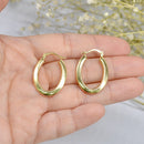 9ct Yellow Gold Large Faceted Hoop Earrings
