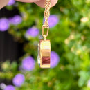 Vintage 9ct Yellow Gold Blue Topaz Pendant With 20 Inch Long Chain