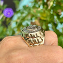 Vintage 9ct Yellow Gold 0.75ct Diamond Statement Ring
