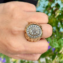 Vintage 9ct Yellow Gold 0.75ct Diamond Statement Ring