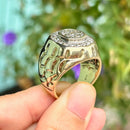 Vintage 9ct Yellow Gold 0.75ct Diamond Statement Ring