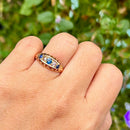 Antique Circa 1900 18ct Yellow Gold Sapphire & Rose-Cut Diamond Five-Stone Ring
