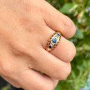Antique Circa 1900 18ct Yellow Gold Sapphire & Rose-Cut Diamond Five-Stone Ring