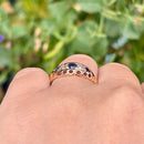 Antique Circa 1900 18ct Yellow Gold Sapphire & Rose-Cut Diamond Five-Stone Ring