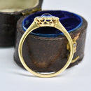 Edwardian 18ct Gold & Platinum Sapphire & Diamond Daisy Cluster Ring