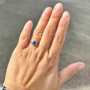 Edwardian 18ct Gold & Platinum Sapphire & Diamond Daisy Cluster Ring