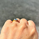 Edwardian 18ct Gold & Platinum Sapphire & Diamond Daisy Cluster Ring