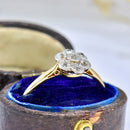 Edwardian 18ct Yellow Gold & Platinum Old-Cut Diamond Daisy Cluster Ring