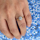 Edwardian 18ct Yellow Gold & Platinum Old-Cut Diamond Daisy Cluster Ring