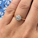 Edwardian 18ct Yellow Gold & Platinum Old-Cut Diamond Daisy Cluster Ring