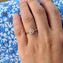 Edwardian 18ct Yellow Gold & Platinum Old-Cut Diamond Daisy Cluster Ring
