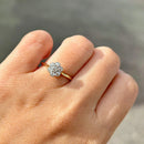 Edwardian 18ct Yellow Gold & Platinum Old-Cut Diamond Daisy Cluster Ring