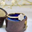 Edwardian 18ct Yellow Gold & Platinum Old-Cut Diamond Daisy Cluster Ring