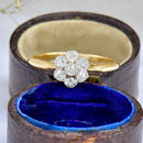 Edwardian 18ct Yellow Gold & Platinum Old-Cut Diamond Daisy Cluster Ring