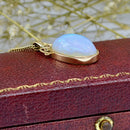 Vintage 1980s 9ct Yellow Gold Large Opal Pendant Necklace