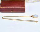 Vintage 1980s 9ct Yellow Gold Large Opal Pendant Necklace