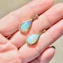 Vintage Jelly Opal Pear-Shaped Drop Earrings (3.90cts)