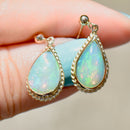 Vintage Jelly Opal Pear-Shaped Drop Earrings (3.90cts)
