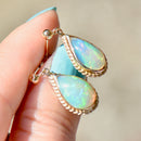 Vintage Jelly Opal Pear-Shaped Drop Earrings (3.90cts)