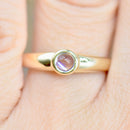 Vintage Moonstone 9ct Yellow Gold Solitaire Bezel Set Stacking Ring (0.26ct)