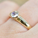 Vintage Moonstone 9ct Yellow Gold Solitaire Bezel Set Stacking Ring (0.26ct)