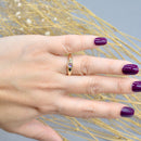 Vintage Moonstone 9ct Yellow Gold Solitaire Bezel Set Stacking Ring (0.26ct)