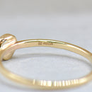 Minimalist Moonstone 9ct Yellow Gold Solitaire Bezel Set Textured Stacking Ring (0.26ct)