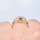 Vintage Emerald & Diamond Engagement Ring (0.20ct)
