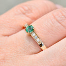 Vintage Emerald & Diamond Engagement Ring (0.20ct)