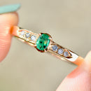 Vintage Emerald & Diamond Engagement Ring (0.20ct)