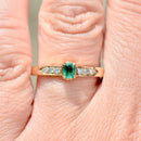 Vintage Emerald & Diamond Engagement Ring (0.20ct)
