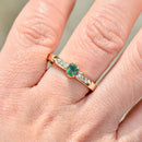 Vintage Emerald & Diamond Engagement Ring (0.20ct)