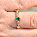 Vintage Emerald & Diamond Engagement Ring (0.20ct)