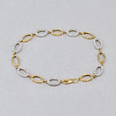 9ct Yellow Gold Oval Link CZ Set Bracelet