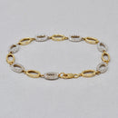 9ct Yellow Gold Oval Link CZ Set Bracelet