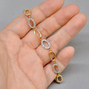 9ct Yellow Gold Oval Link CZ Set Bracelet