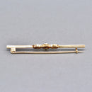 Antique Sapphire and Old-Cut Diamond Line Brooch with Millgrain Detail, Rub-Over Set, Boxed
