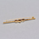 Antique Sapphire and Old-Cut Diamond Line Brooch with Millgrain Detail, Rub-Over Set, Boxed