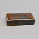 Edwardian Old European Cut Diamond Three-Stone Line Brooch, Millgrain Rub-Over Set, Boxed