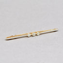 Edwardian Old European Cut Diamond Three-Stone Line Brooch, Millgrain Rub-Over Set, Boxed