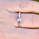 Chisholm Hunter 0.25ct Emerald-Cut Diamond Solitaire Engagement Ring in 18ct White Gold With Original Box