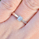 Chisholm Hunter 0.25ct Emerald-Cut Diamond Solitaire Engagement Ring in 18ct White Gold With Original Box