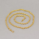 Vintage 9ct Yellow Gold Rope Chain 18 Inch Long