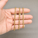Vintage 9ct Yellow Gold Rope Chain 18 Inch Long