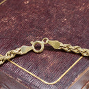 Vintage 9ct Yellow Gold Rope Chain 18 Inch Long