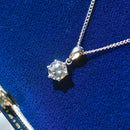 18ct White Gold Diamond Solitaire Pendant (VVS/F-G) & Chain Set