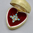 Neon Blue Apatite Cluster Design Pendant in 9ct Yellow Gold